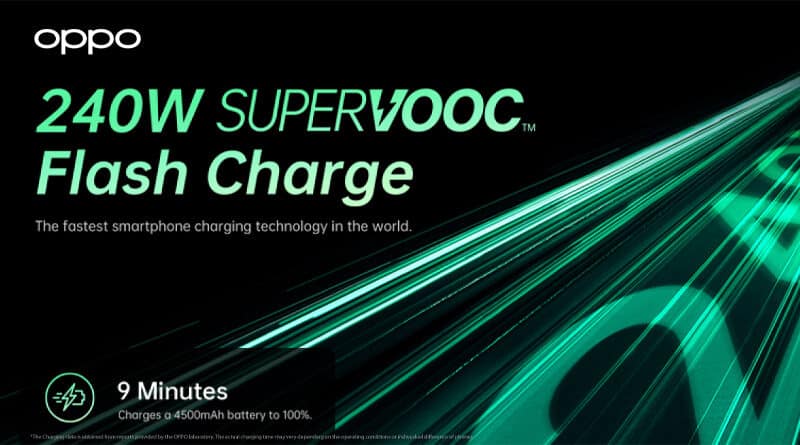 OPPO introduce 240W VOOC charge in MWC 2022