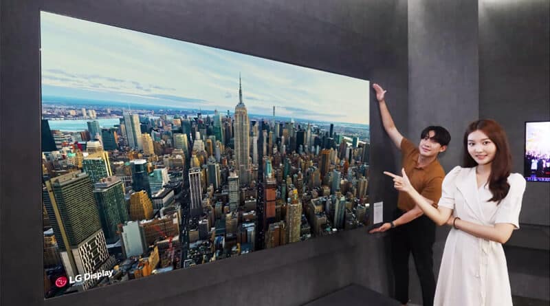 LG Display exhibits 97 inches OLED.EX pane that vibrates to create 5.1 channel sound