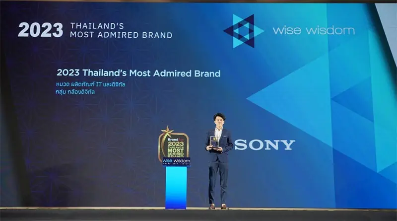 Sony 2023 Thailand's Most Admired Brand on IT digital camera products